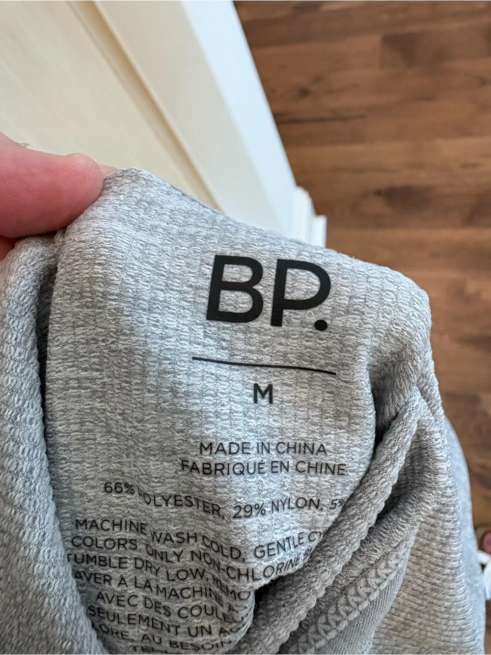 bp Gray Ribbed Scoop Neck Top